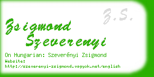 zsigmond szeverenyi business card